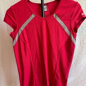 Nike Women's Short Sleeve Red Athletic Tee
